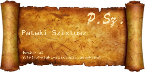 Pataki Szixtusz névjegykártya
